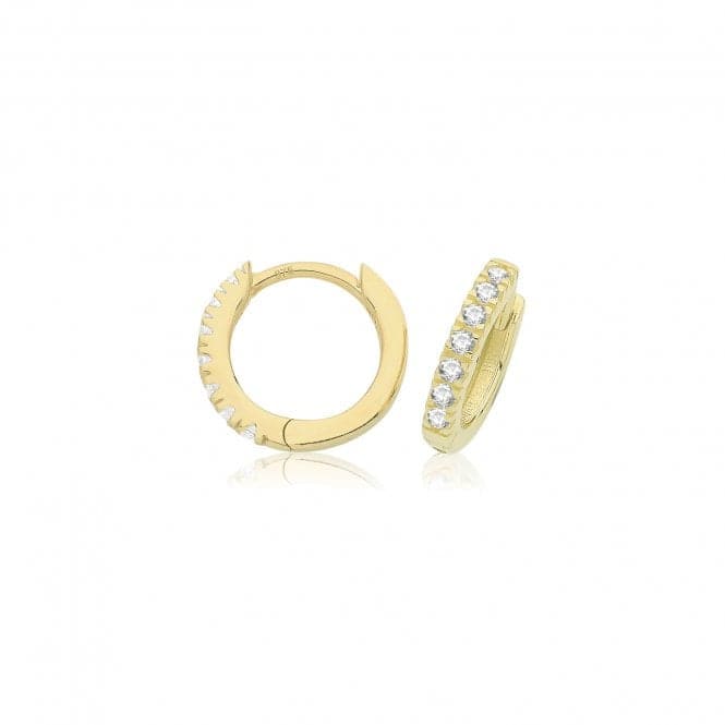 9ct Yellow Gold Zirconia Clicker Hoops ES1702Acotis Gold JewelleryES1702