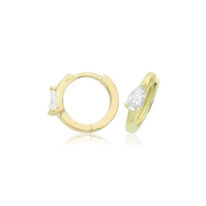 9ct Yellow Gold Zirconia Clicker Hoops ES1704Acotis Gold JewelleryES1704