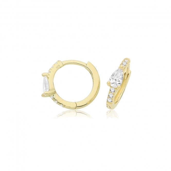 9ct Yellow Gold Zirconia Clicker Hoops ES1706Acotis Gold JewelleryES1706