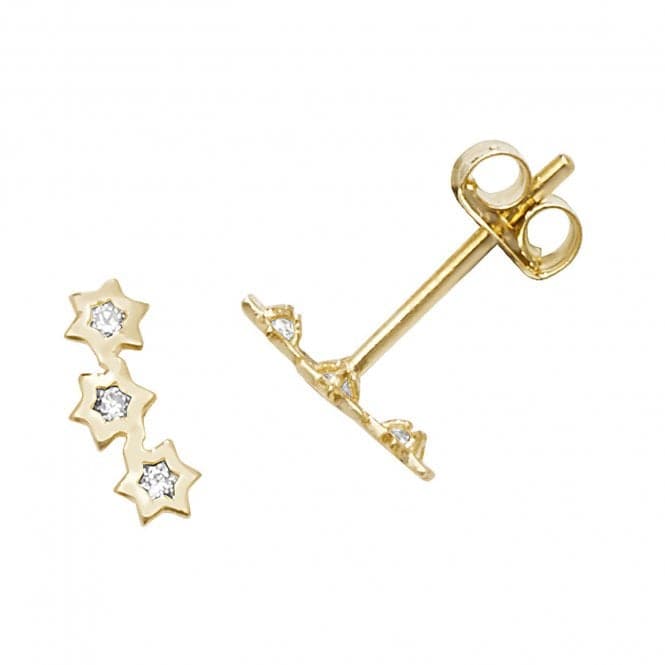 9ct Yellow Gold Zirconia Constellation Stud Earrings ES608Acotis Gold JewelleryES608