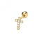 9ct Yellow Gold Zirconia Cross Cartilage 6mm Post Stud ES1913Acotis Gold JewelleryES1913