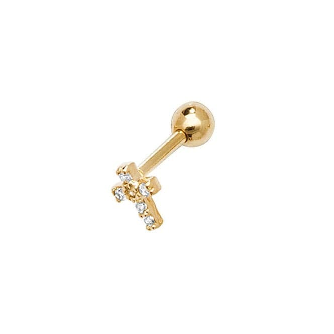 9ct Yellow Gold Zirconia Cross Cartilage 6mm Post Stud ES914Acotis Gold JewelleryES914