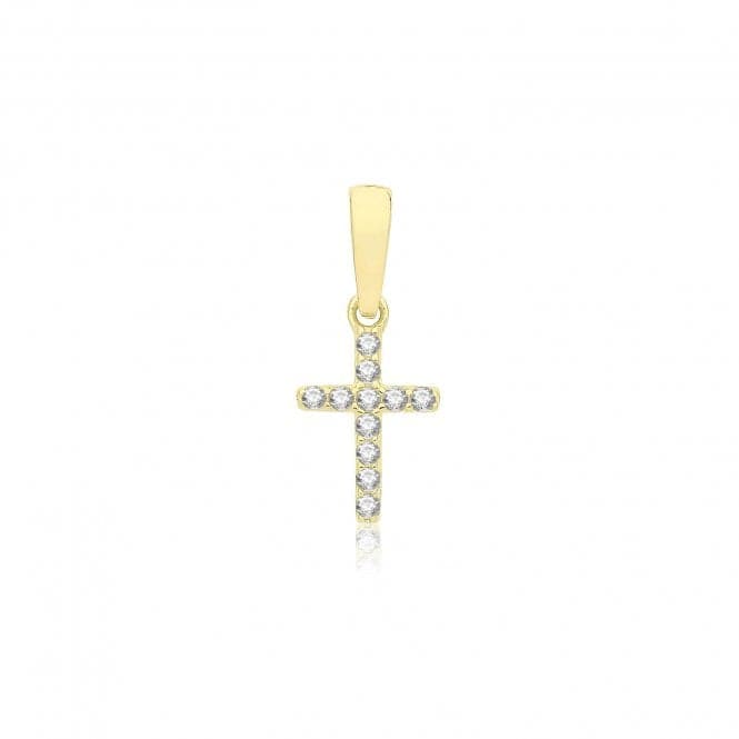 9ct Yellow Gold Zirconia Cross Pendant PN1307Acotis Gold JewelleryPN1307