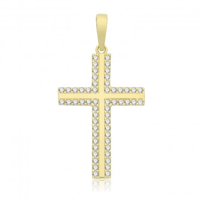 9ct Yellow Gold Zirconia Cross Pendant PN1308Acotis Gold JewelleryPN1308