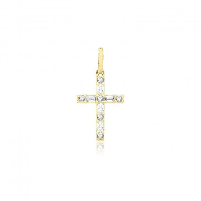 9ct Yellow Gold Zirconia Cross Pendant PN1346Acotis Gold JewelleryPN1346