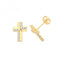 9ct Yellow Gold Zirconia Cross Stud Earrings ES1601Acotis Gold JewelleryES1601