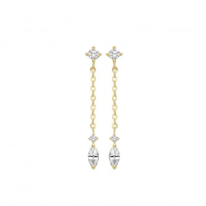 9ct Yellow Gold Zirconia Drop Earrings ER1163Acotis Gold JewelleryER1163