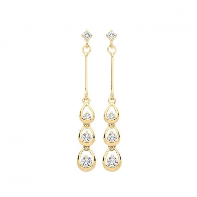 9ct Yellow Gold Zirconia Drop Earrings ES1618Acotis Gold JewelleryES1618