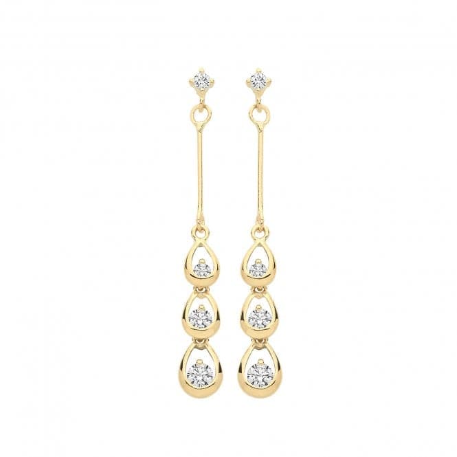 9ct Yellow Gold Zirconia Drop Earrings ES1618Acotis Gold JewelleryES1618