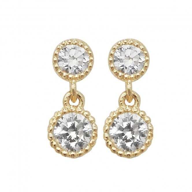 9ct Yellow Gold Zirconia Drop Earrings ES456Acotis Gold JewelleryES456