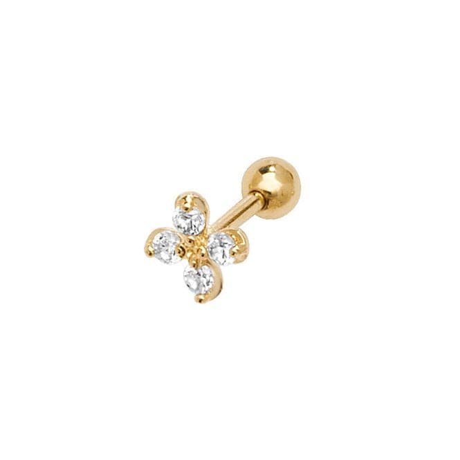 9ct Yellow Gold Zirconia Flower Cartilage 6mm Post Stud ES913Acotis Gold JewelleryES913