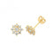 9ct Yellow Gold Zirconia Flower Stud Earrings ES1605Acotis Gold JewelleryES1605