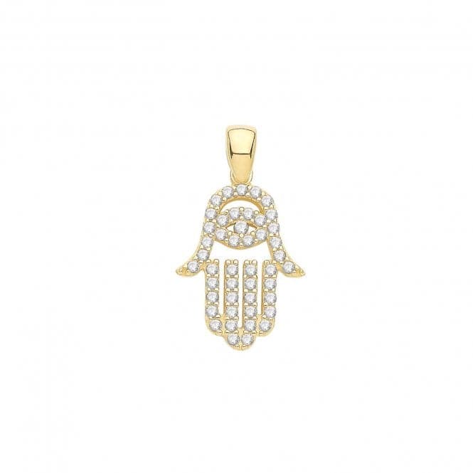 9ct Yellow Gold Zirconia Hamsa Pendant PN1303Acotis Gold JewelleryPN1303