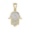 9ct Yellow Gold Zirconia Hamsa Pendant PN196Acotis Gold JewelleryPN196