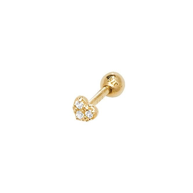 9ct Yellow Gold Zirconia Heart Cartilage 6mm Post Stud ES902Acotis Gold JewelleryES902