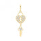 9ct Yellow Gold Zirconia Heart& Key Charm PN1126Acotis Gold JewelleryPN1126