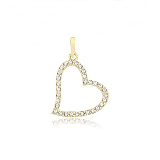 9ct Yellow Gold Zirconia Heart Pendant PN1311Acotis Gold JewelleryPN1311