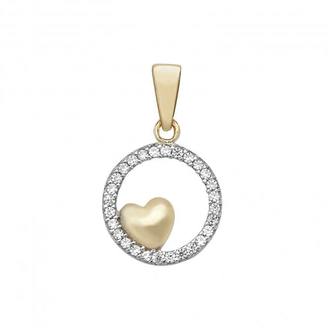 9ct Yellow Gold Zirconia Heart Pendant PN181Acotis Gold JewelleryPN181