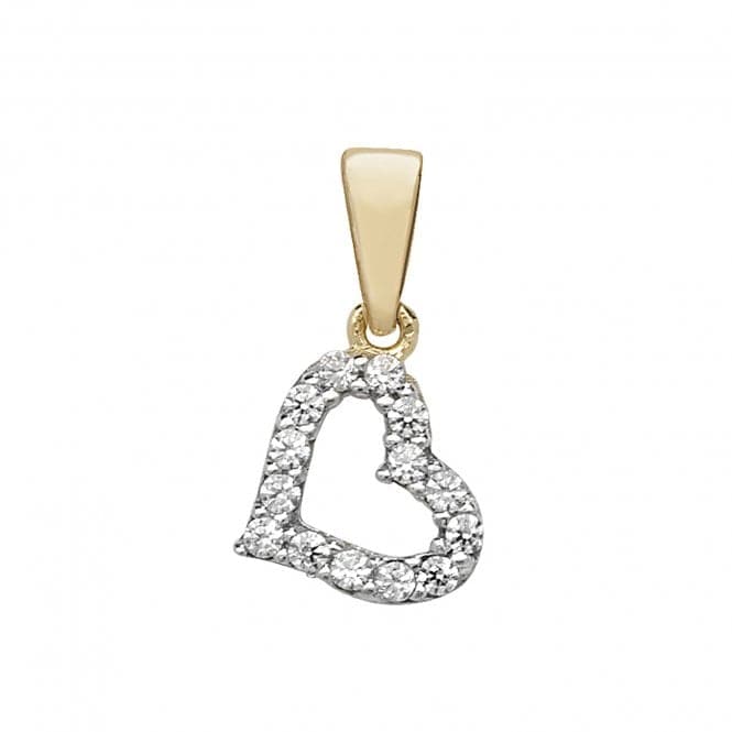 9ct Yellow Gold Zirconia Heart Pendant PN182Acotis Gold JewelleryPN182