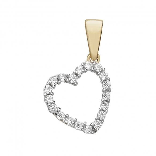 9ct Yellow Gold Zirconia Heart Pendant PN183Acotis Gold JewelleryPN183