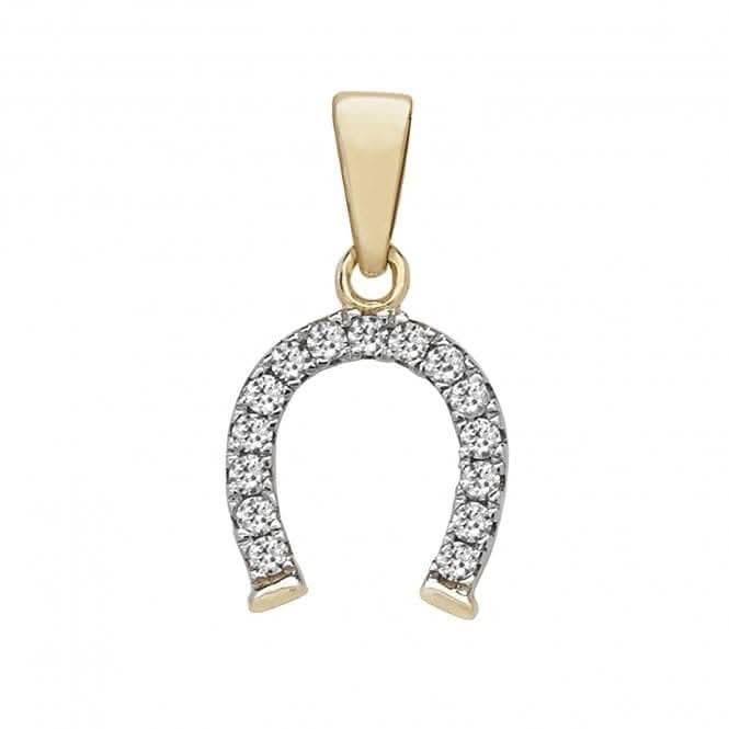 9ct Yellow Gold Zirconia Horse Shoe Pendant PN193Acotis Gold JewelleryPN193
