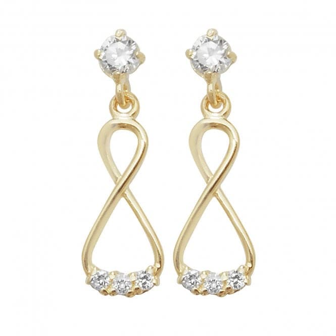 9ct Yellow Gold Zirconia Infinity Drop Earrings ES448Acotis Gold JewelleryES448