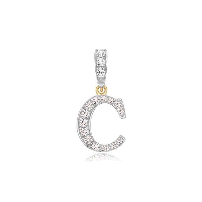 9ct Yellow Gold Zirconia Initial Pendant PN801/CAcotis Gold JewelleryPN801/C