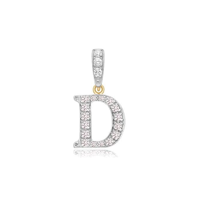 9ct Yellow Gold Zirconia Initial Pendant PN801/DAcotis Gold JewelleryPN801/D