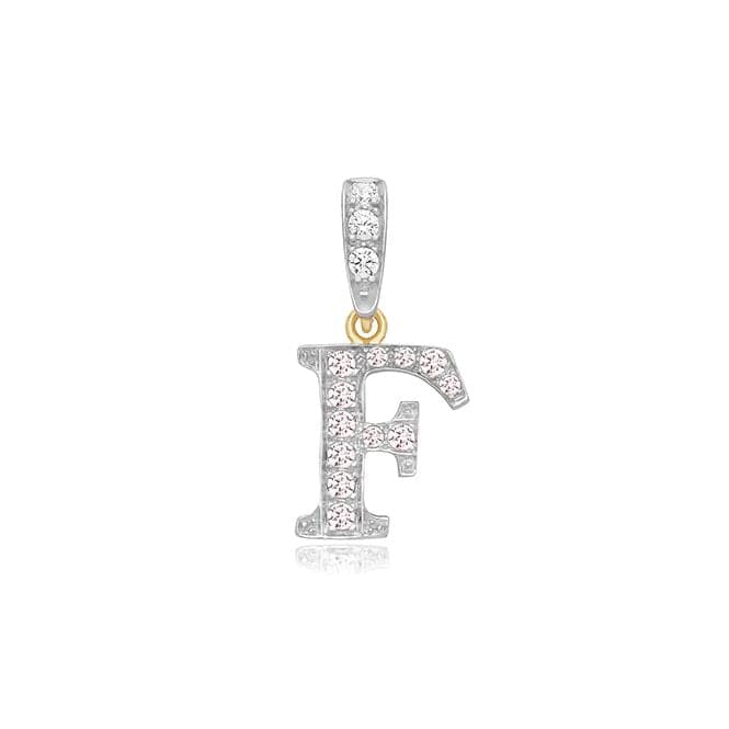 9ct Yellow Gold Zirconia Initial Pendant PN801/FAcotis Gold JewelleryPN801/F