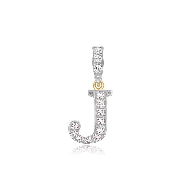 9ct Yellow Gold Zirconia Initial Pendant PN801/JAcotis Gold JewelleryPN801/J