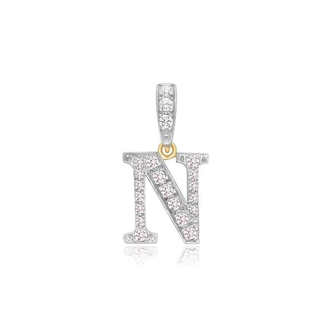 9ct Yellow Gold Zirconia Initial Pendant PN801/NAcotis Gold JewelleryPN801/N