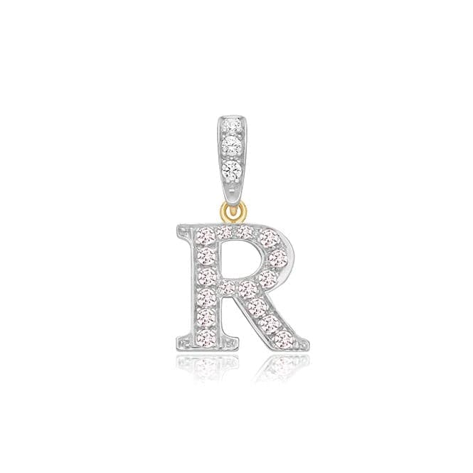 9ct Yellow Gold Zirconia Initial Pendant PN801/RAcotis Gold JewelleryPN801/R