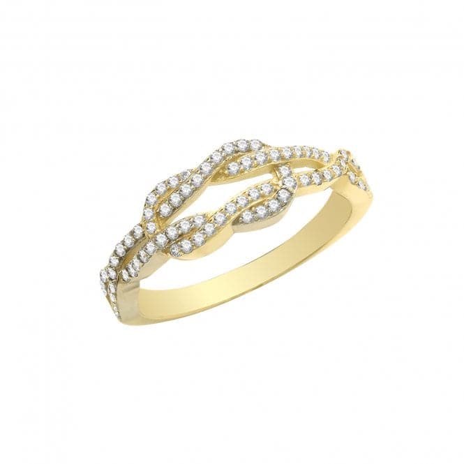 9ct Yellow Gold Zirconia Knot Ring RN947Acotis Gold JewelleryRN947/Q