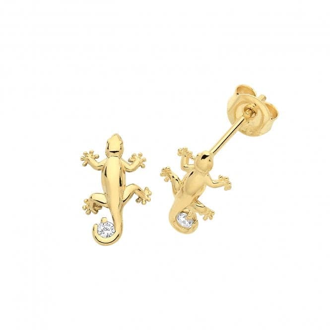 9ct Yellow Gold Zirconia Lizard Stud Earrings ES1606Acotis Gold JewelleryES1606