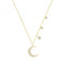 9ct Yellow Gold Zirconia Moon&Star Necklet NK399Acotis Gold JewelleryNK399