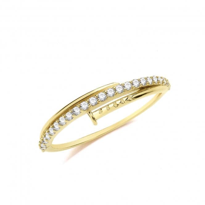 9ct Yellow Gold Zirconia Nail Ring RN967Acotis Gold JewelleryRN967/T