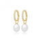 9ct Yellow Gold Zirconia Pearl Drop Hoops ER1214Acotis Gold JewelleryER1214