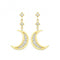 9ct Yellow Gold Zirconia Set Moon Drop Earrings ER1183Acotis Gold JewelleryER1183