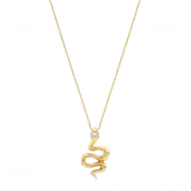 9ct Yellow Gold Zirconia Snake Charm Necklet NK426Acotis Gold JewelleryNK426