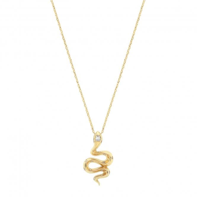 9ct Yellow Gold Zirconia Snake Charm Necklet NK426Acotis Gold JewelleryNK426