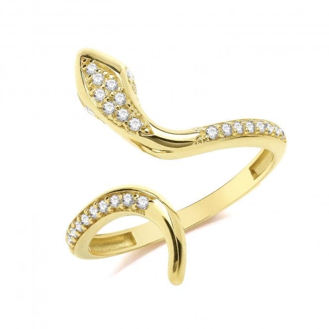 9ct Yellow Gold Zirconia Snake Ring RN973Acotis Gold JewelleryRN973/J