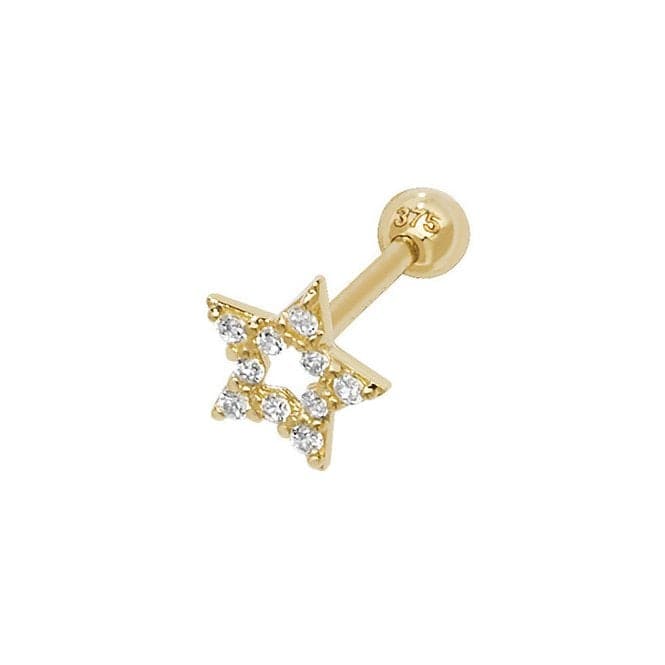 9ct Yellow Gold Zirconia Star Cartilage 8.5mm Post Stud ES934PAcotis Gold JewelleryES934P