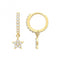 9ct Yellow Gold Zirconia Star Drop Hinged Earrings ES1677Acotis Gold JewelleryES1677