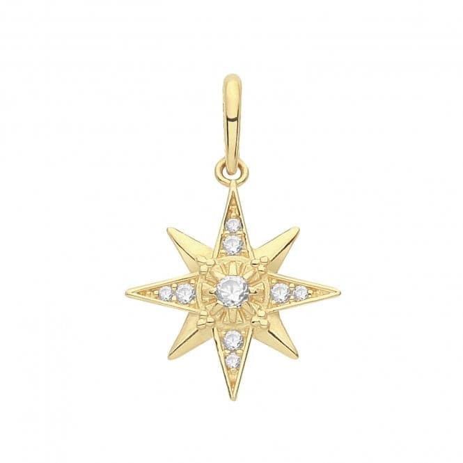 9ct Yellow Gold Zirconia Star Pendant PN1283Acotis Gold JewelleryPN1283