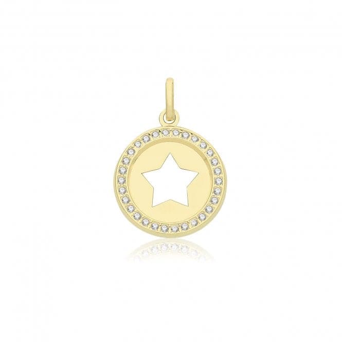 9ct Yellow Gold Zirconia Star Round Pendant PN1341Acotis Gold JewelleryPN1341