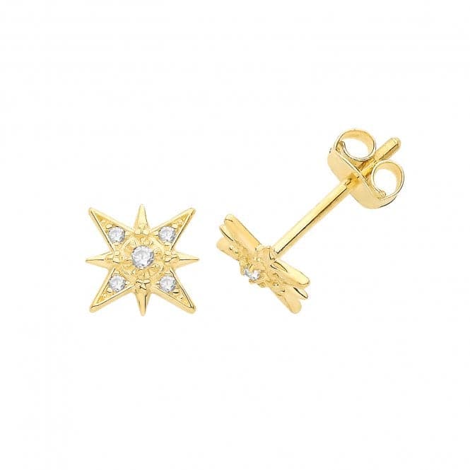 9ct Yellow Gold Zirconia Star Stud Earrings ES1663Acotis Gold JewelleryES1663