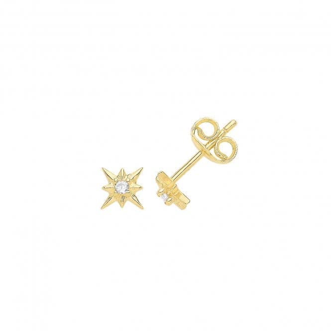 9ct Yellow Gold Zirconia Star Studs ES1689Acotis Gold JewelleryES1689