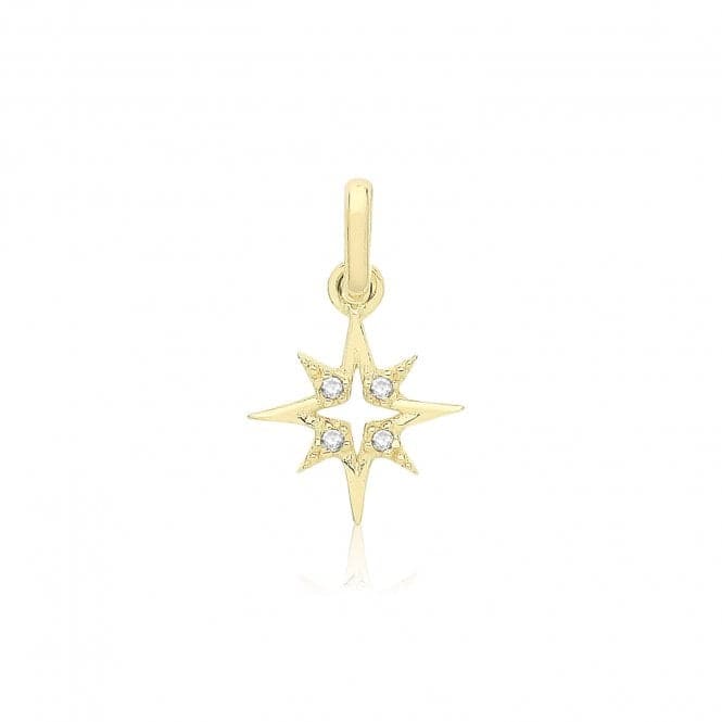 9ct Yellow Gold Zirconia Starburst Pendant PN1348Acotis Gold JewelleryPN1348