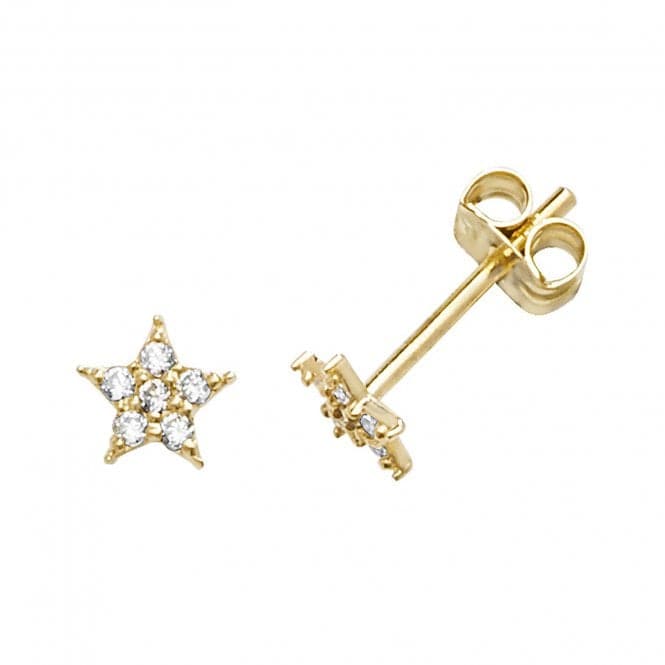 9ct Yellow Gold Zirconia Starfish Stud Earrings ES584Acotis Gold JewelleryES584