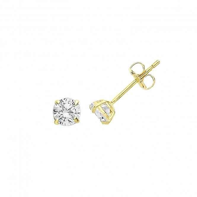 9ct Yellow Gold Zirconia Stud 4Mm ES711Acotis Gold JewelleryES711